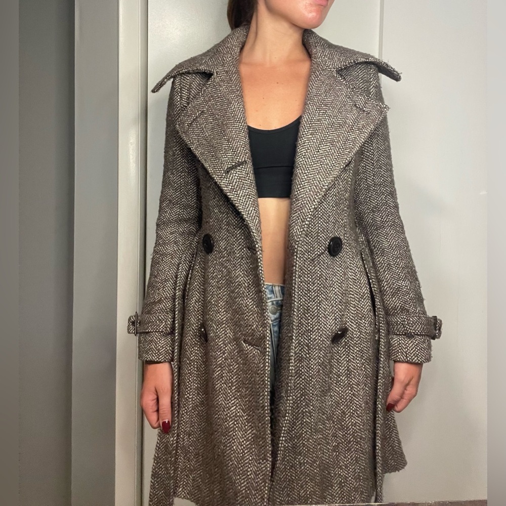 New York & Company Trendy Wool Trench Coat